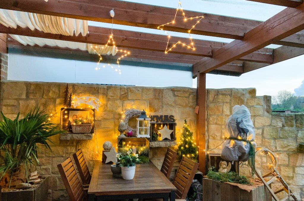 Winterterrasse, Weihnachtsterrasse, Weihnachtsgarten